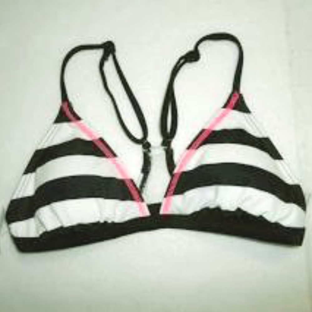 Juicy Couture Sport Black White Bikini Top - L